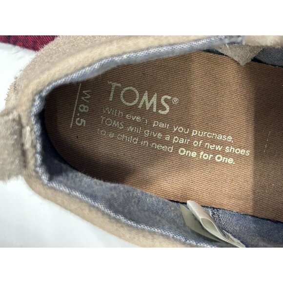 Toms Boots Womens Deia Ankle Bootie Size 8.5 Taupe Suede Leather Wool Side Zip - Picture 7 of 8